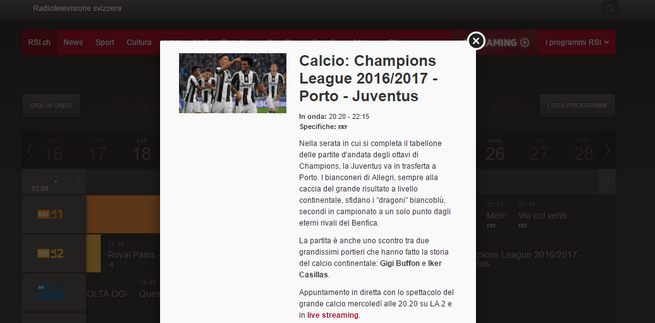 Porto-Juventus in chiaro su RSI La 2