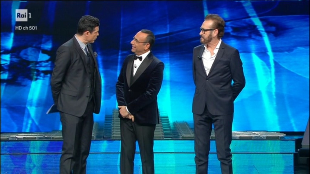 Marco Giallini e Alessandro Gassman a Sanremo 2017 dopo il successo di Rocco Schiavone e I Bastardi di Pizzofalcone
