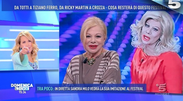 Sandra Milo a Domenica Live: “Ho visto Virginia Raffaele in performance migliori…”
