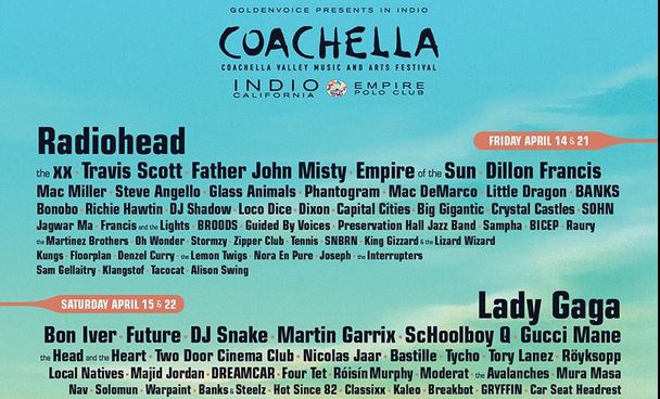 Lady Gaga al Coachella 2017 al posto di Beyoncé