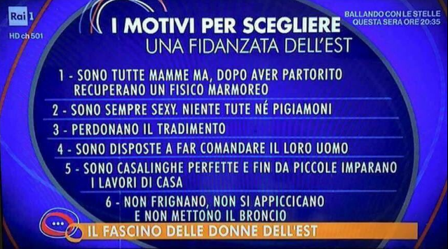 Parliamone Sabato, il “vademecum” sulle donne dell’est, le scuse di Andrea Fabiano e Monica Maggioni