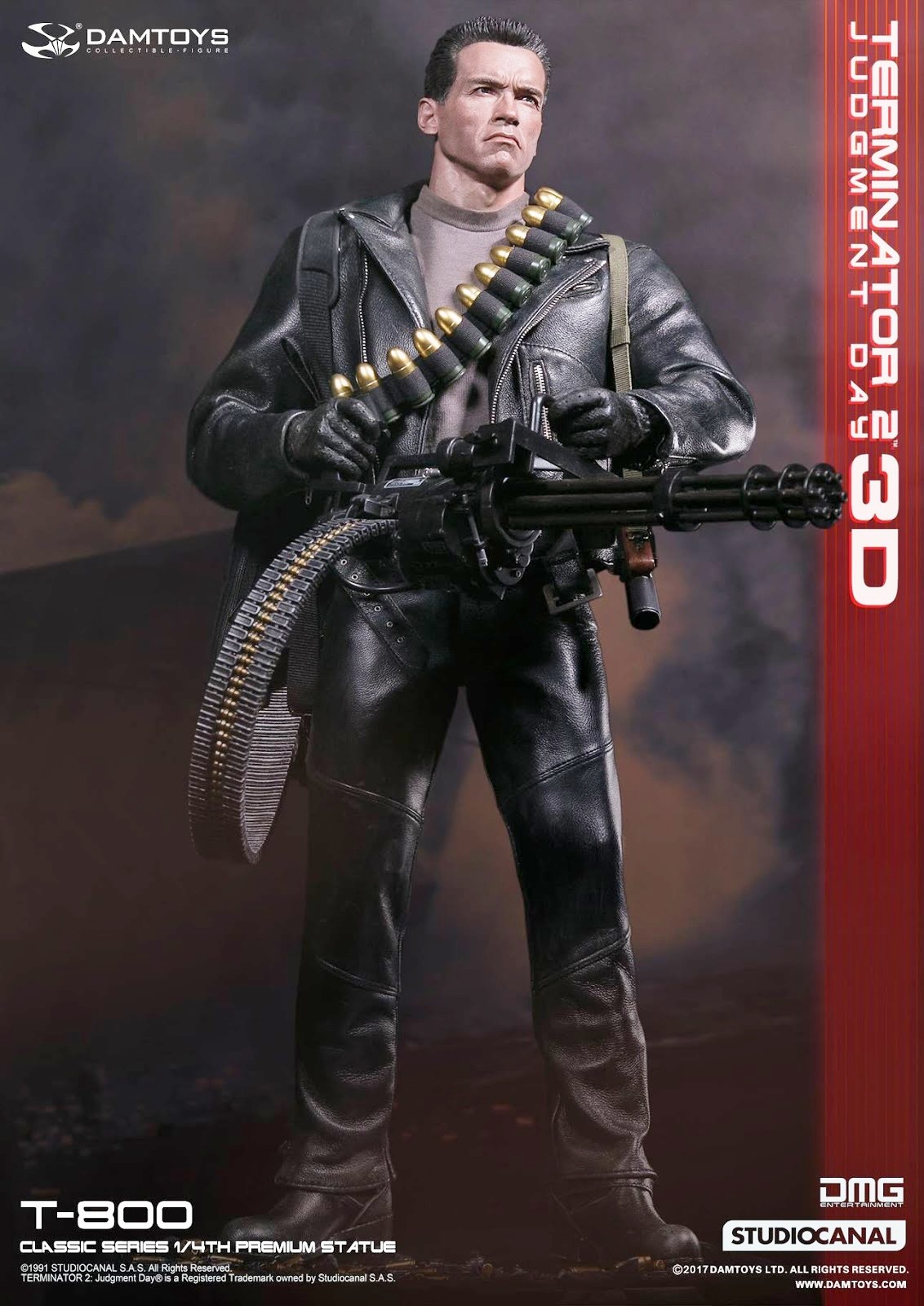 Terminator 2: nuova statua “DAM Toys” del T-800 di Arnold Schwarzenegger