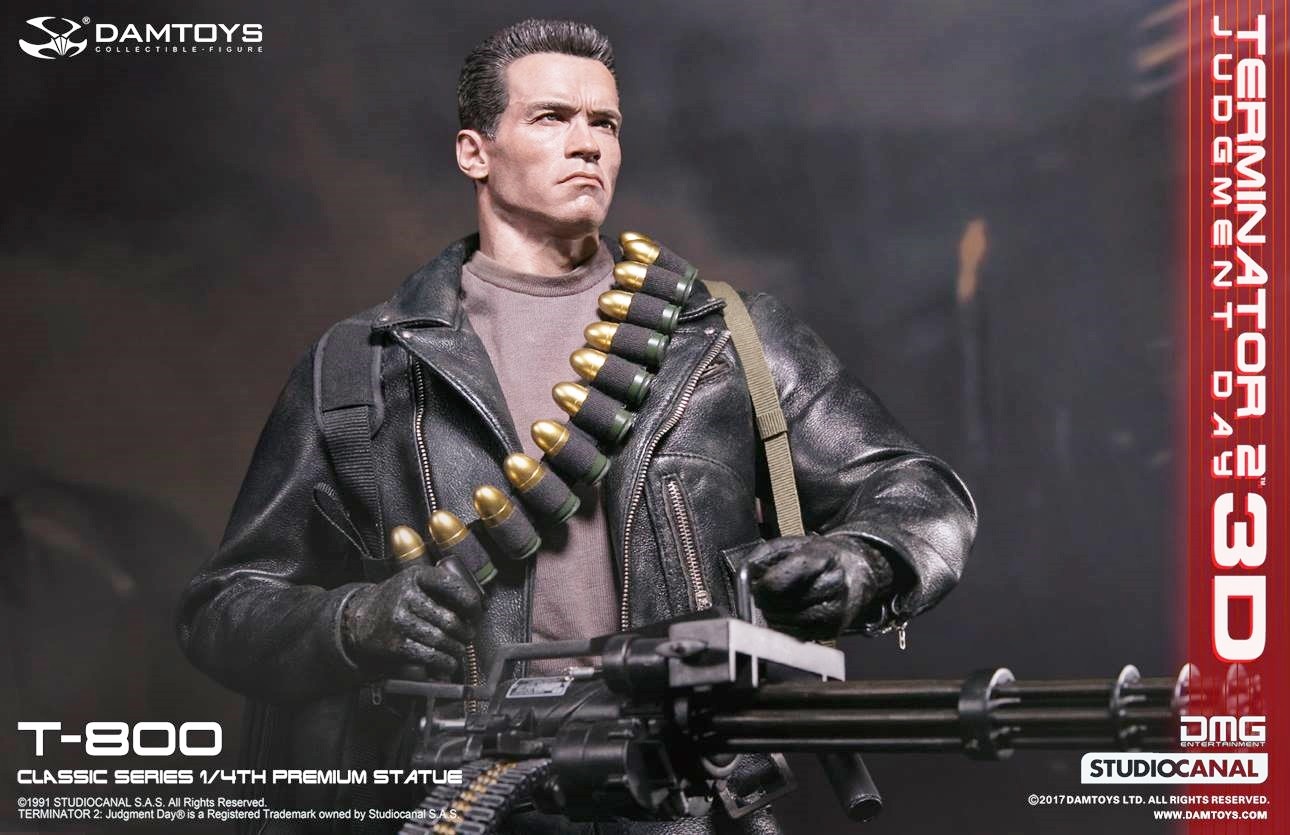 Terminator 2: nuova statua “DAM Toys” del T-800 di Arnold Schwarzenegger