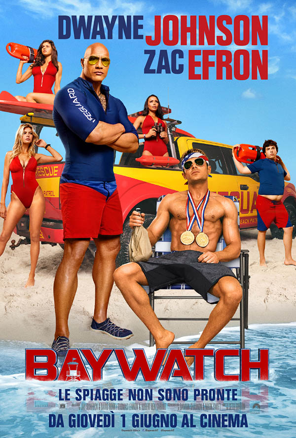 Baywatch: foto e nuove locandine del remake con Dwayne Johnson e Zac Efron