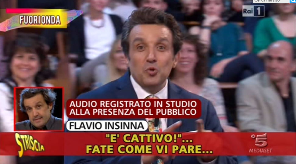 Striscia la notizia, nuovi fuorionda su Flavio Insinna (video)
