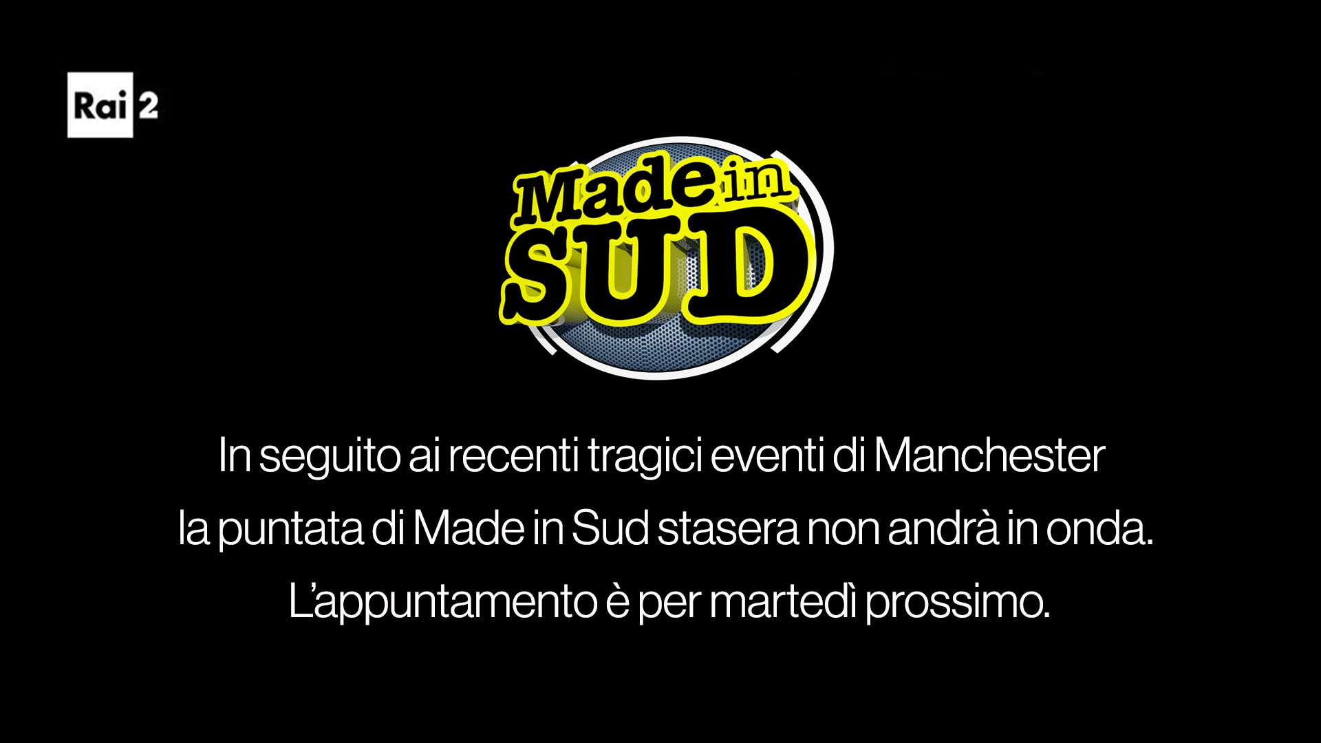 Manchester Arena, l’attentato cambia i palinsesti: cancellato Made in Sud, speciale #Cartabianca su Rai 3