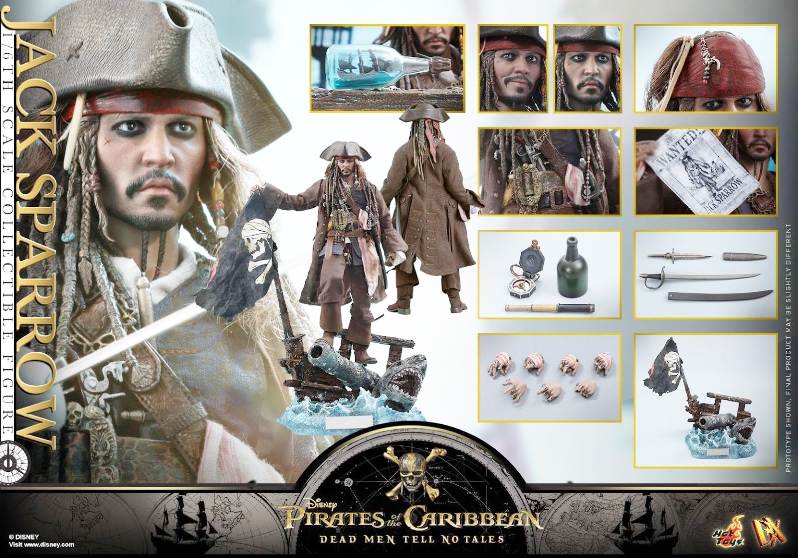 Pirati dei Caraibi 5: nuova action figure Hot Toys di Jack Sparrow