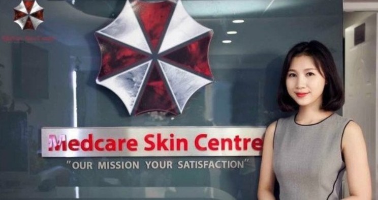 Resident Evil: il logo della Umbrella Corporation utililizzato per un centro medico vietnamita
