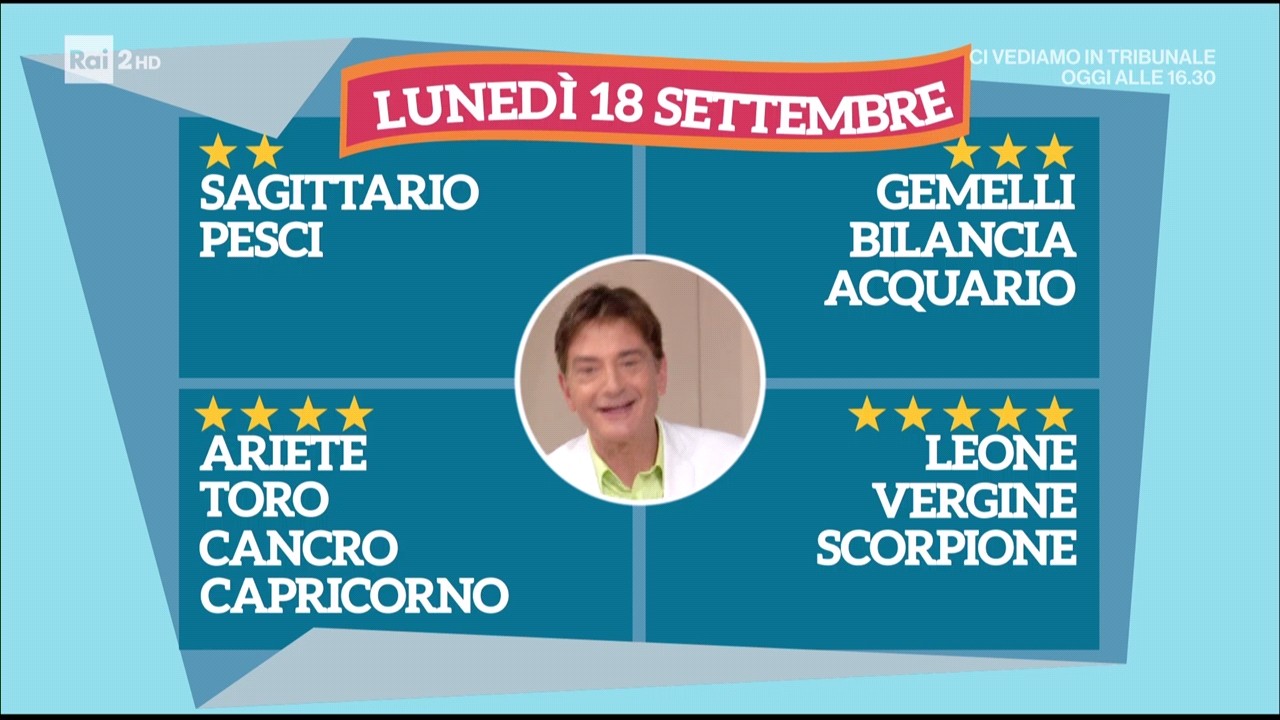 I Fatti Vostri 2017-2018 | Prima puntata | Diretta | L’oroscopo di Paolo Fox