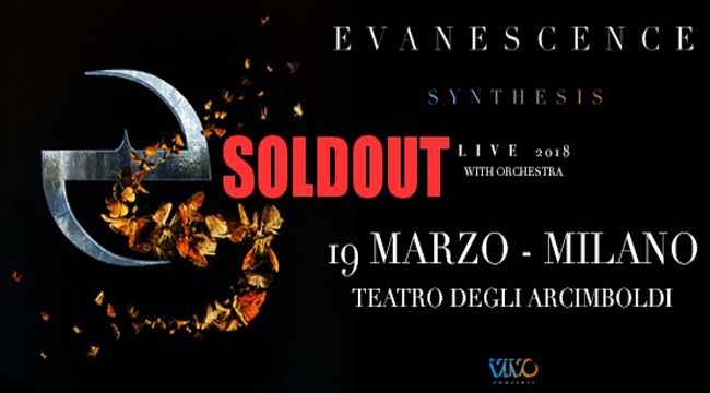 Evanescence, concerto al Teatro Arcimboldi di Milano a Marzo 2018 – SOLDOUT