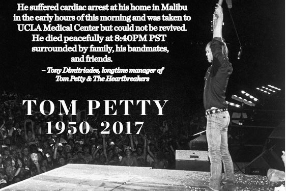 Tom Petty è morto per un arresto cardiaco