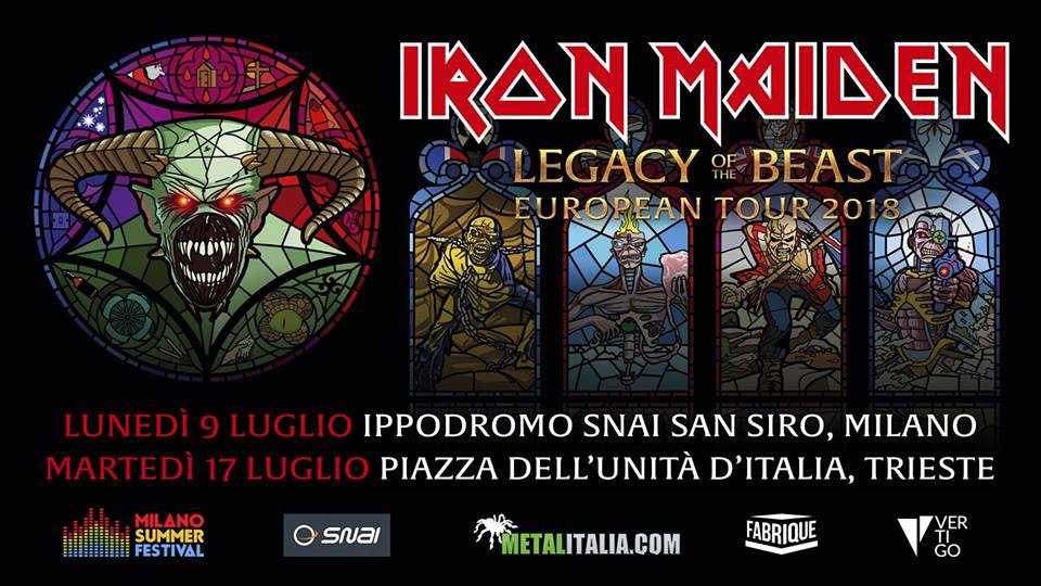 Iron Maiden: concerti headliner a Milano e Trieste nel Luglio 2018