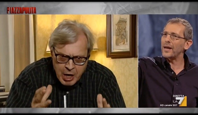 Piazzapulita, Sgarbi contro Formigli: “Programma vomitevole. Offendete la Sicilia”