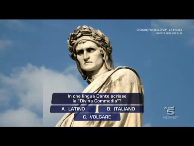 The Wall, errore sulla domanda sulla Divina Commedia