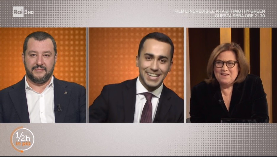 Mezz’ora in più, arriva Salvini e Di Maio se ne va: “Arrivederci”