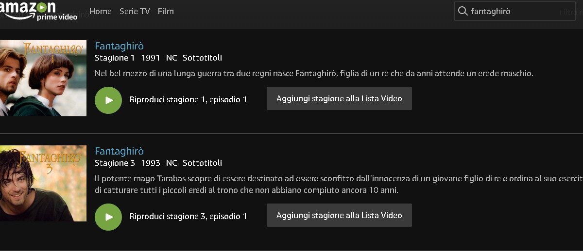 Fantaghirò è ovunque, anche su Amazon Prime Video