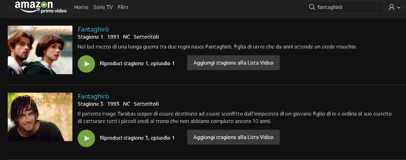 Fantaghirò è ovunque, anche su Amazon Prime Video