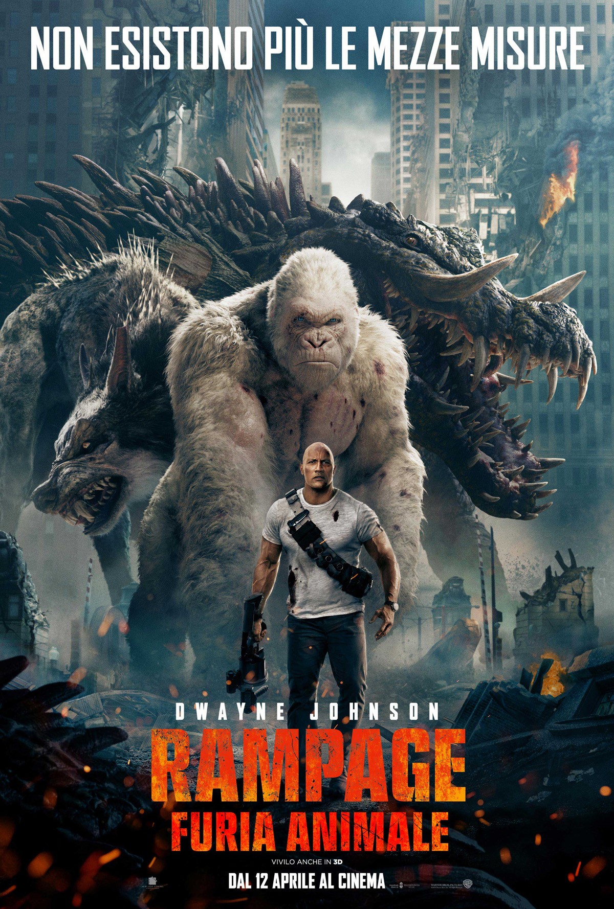 Rampage – Furia Animale: poster ufficiali del film con The Rock