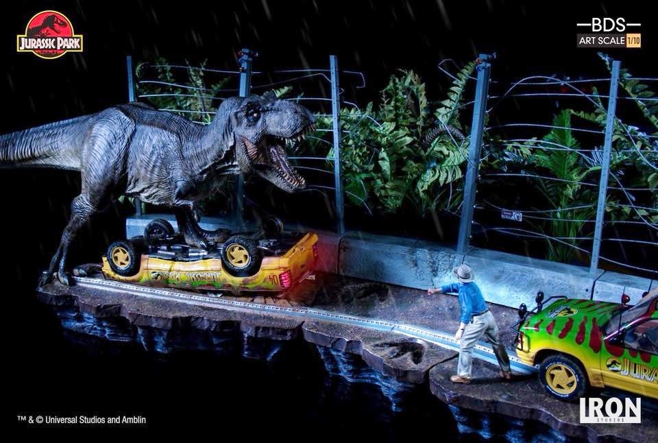 Jurassic Park: Iron Studios presenta il diorama “T-Rex Attack”