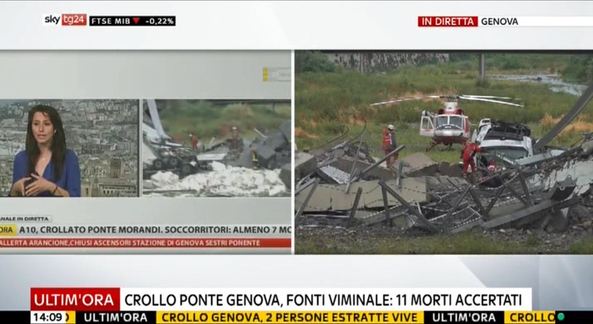 Crollo del Ponte Morandi, un mese dopo: la programmazione speciale di Sky