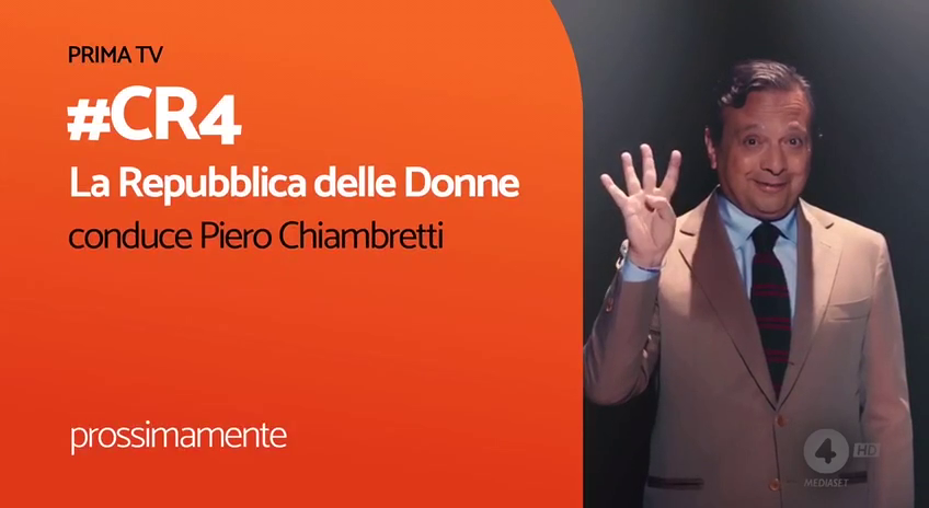 CR4 – La Repubblica delle donne, il promo con Piero Chiambretti (video)