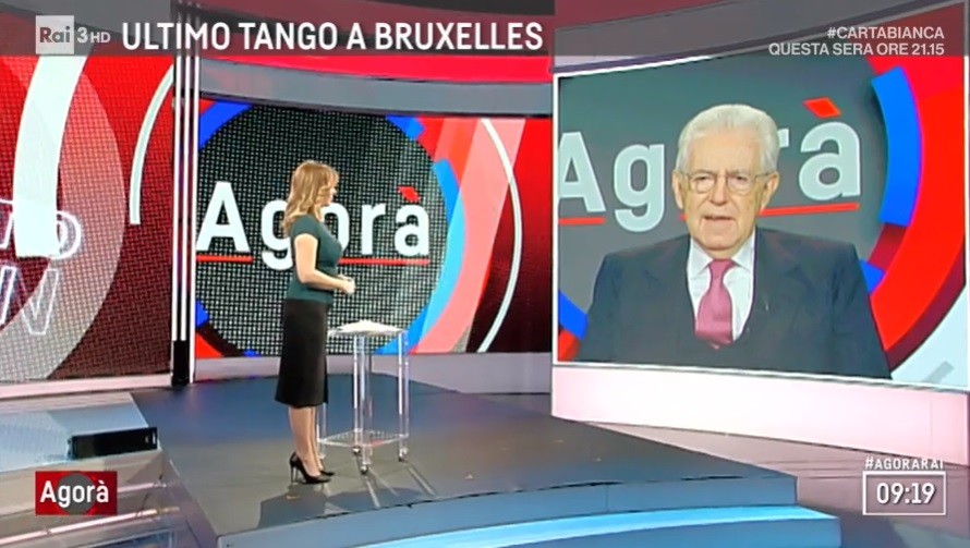 Agorà, sorrisi e gaffe sull’asportazione del rene. Monti gela la Bortone: “Ne ho solo uno”