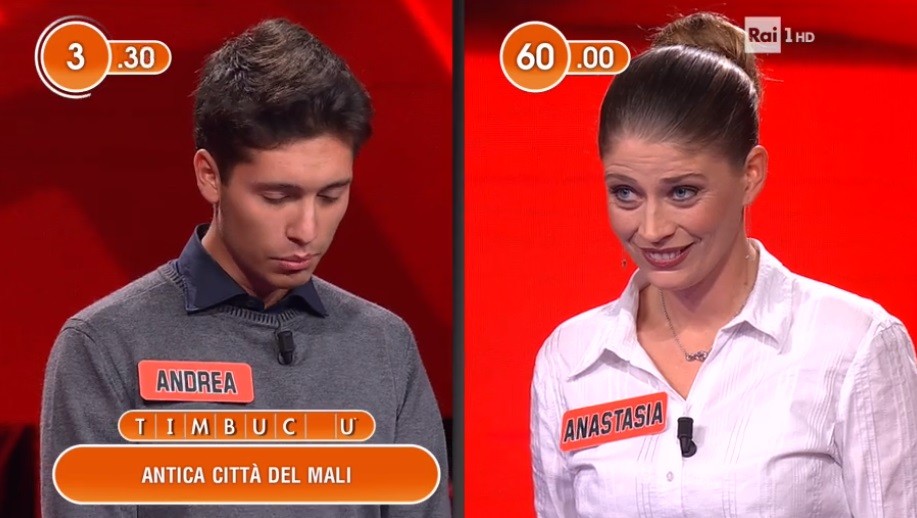 Nuova gaffe a L’Eredità: la parola ‘Timbuctù’ è quasi svelata, ma il concorrente non indovina