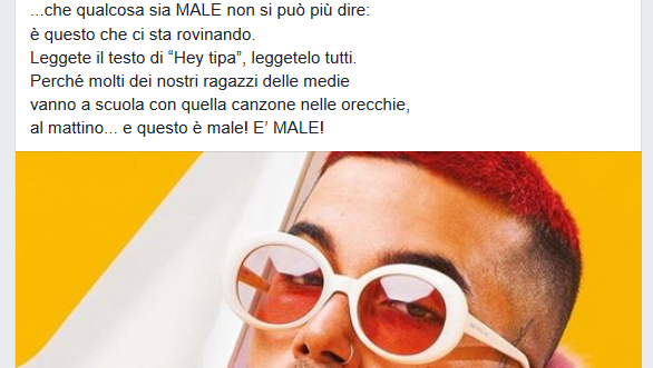 Parroco trevigiano contro Sfera Ebbasta: “Queste canzoni, nelle orecchie dei ragazzi, al mattino, è male!”