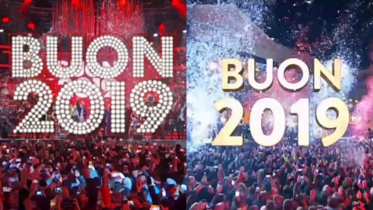 Capodanno 2019, lo scoccare della mezzanotte su Rai 1 e Canale 5 (video)