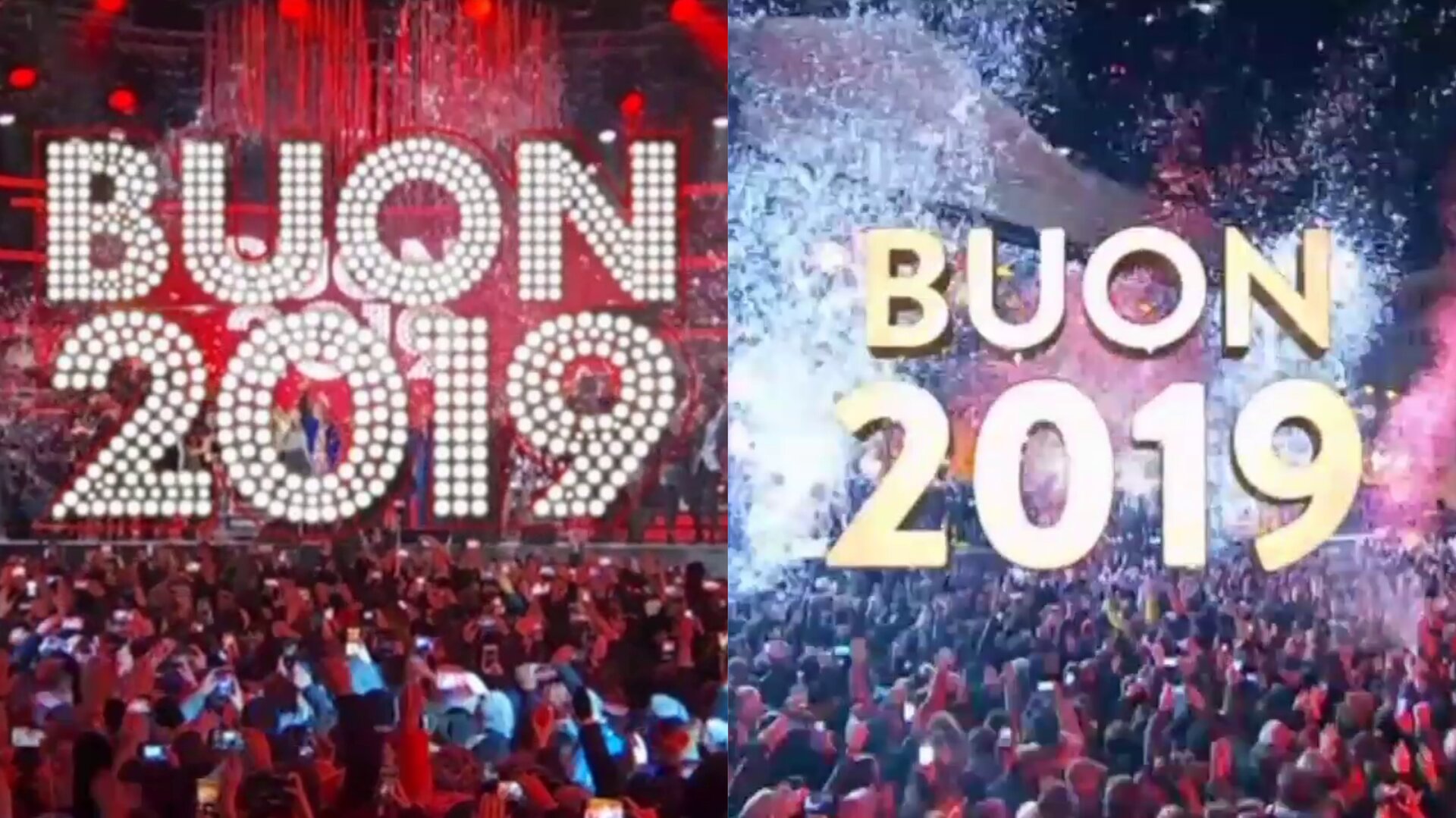 Capodanno 2019, lo scoccare della mezzanotte su Rai 1 e Canale 5 (video)
