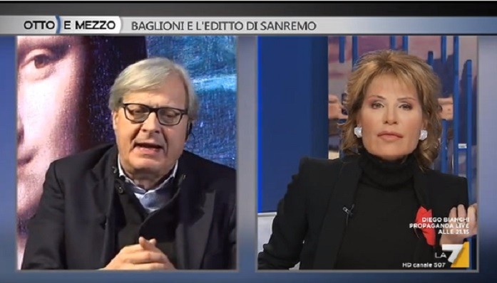Sgarbi: “La Lega non ha mai avuto sostenitori in Rai”. Ma la Gruber insorge: “Lasciamo stare”