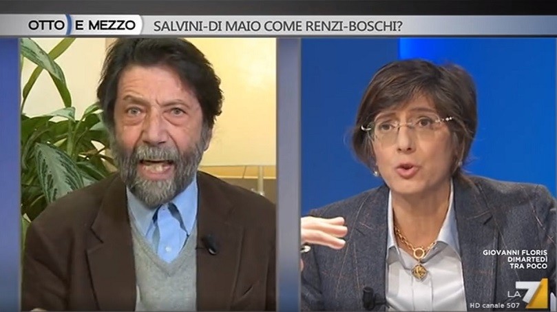Otto e mezzo, furioso attacco di Massimo Cacciari a Giulia Bongiorno: “Migranti in mare da giorni, vergogna”