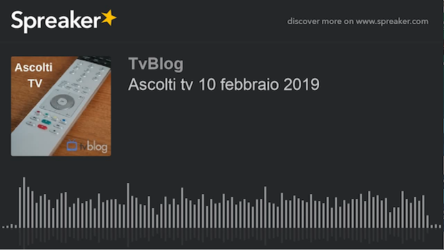 Gli ascolti tv di domenica 10 febbraio 2019
