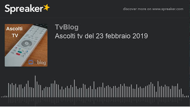 Ascolti tv 23 febbraio 2019