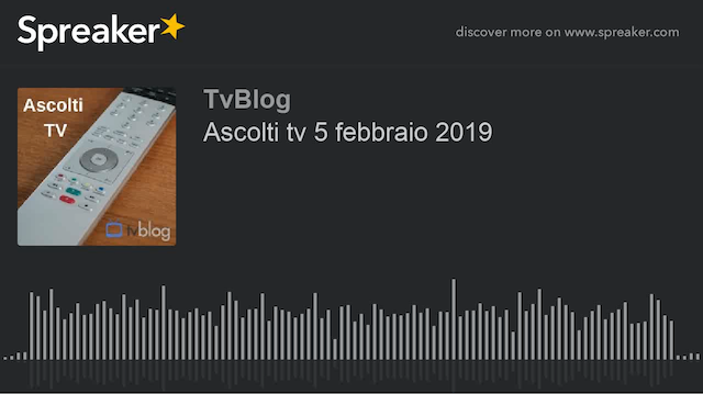 Gli ascolti tv di martedì 5 febbraio 2019