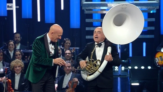 Sanremo 2019, Paolo Cevoli si è esibito con il personaggio di Palmiro Cangini