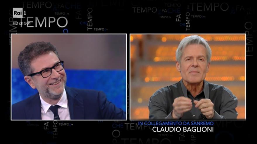 Claudio Baglioni a Che Tempo Che Fa il 3 febbraio (con Roberto Fico)