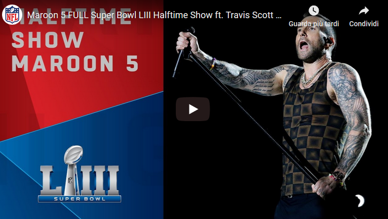 Super Bowl 2019, i Maroon 5 nell’halftime show (video)