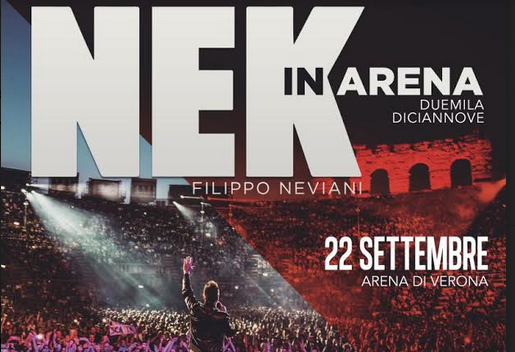 Nek, concerto all’Arena di Verona il 22 settembre 2019: tutte le info