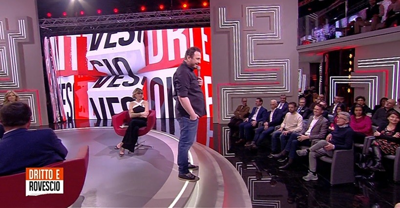 La tv non è il teatro. Il monologo di Montanini gela lo studio di Del Debbio