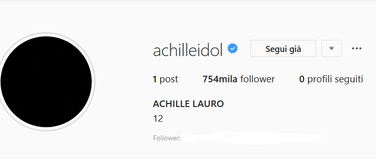 Achille Lauro “svuota” Instagram e pubblica una sua foto da piccolo