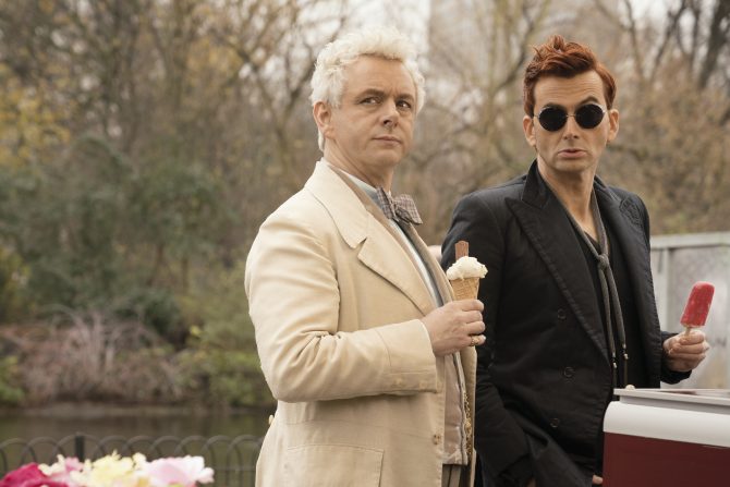 Good Omens il trailer della serie con David Tennant, Micheal Sheen e Jon Hamm