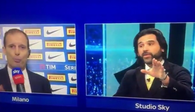 Sky, lite Allegri e Adani. “Stai zitto, parlo io”, “Dillo a tuo fratello” (VIDEO)