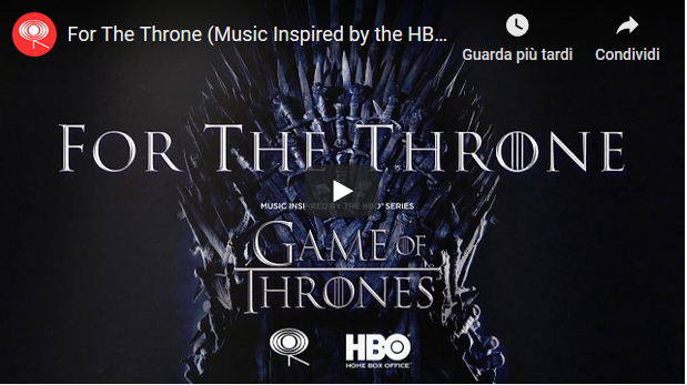Game of thrones 8, arriva la soundtrack ispirata alla serie tv