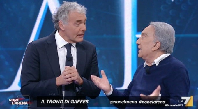 Non è l’Arena ospita Fede, ma la puntata è stata registrata prima della condanna. Giletti costretto a confessare
