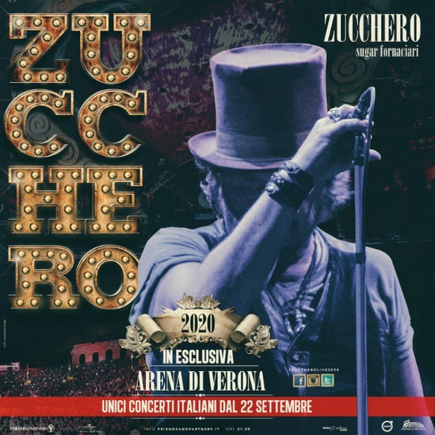 Zucchero, 10 concerti all’Arena di Verona nel 2020