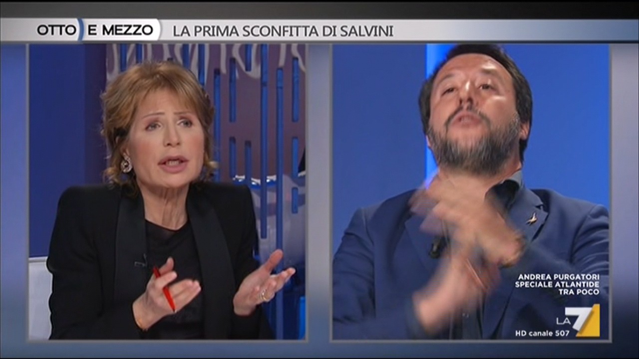 Otto e mezzo, fuochi d’artificio tra Gruber a Salvini: “Fazio costa troppo? Ma lei non aveva detto ‘Fuori i partiti dalla Rai’?