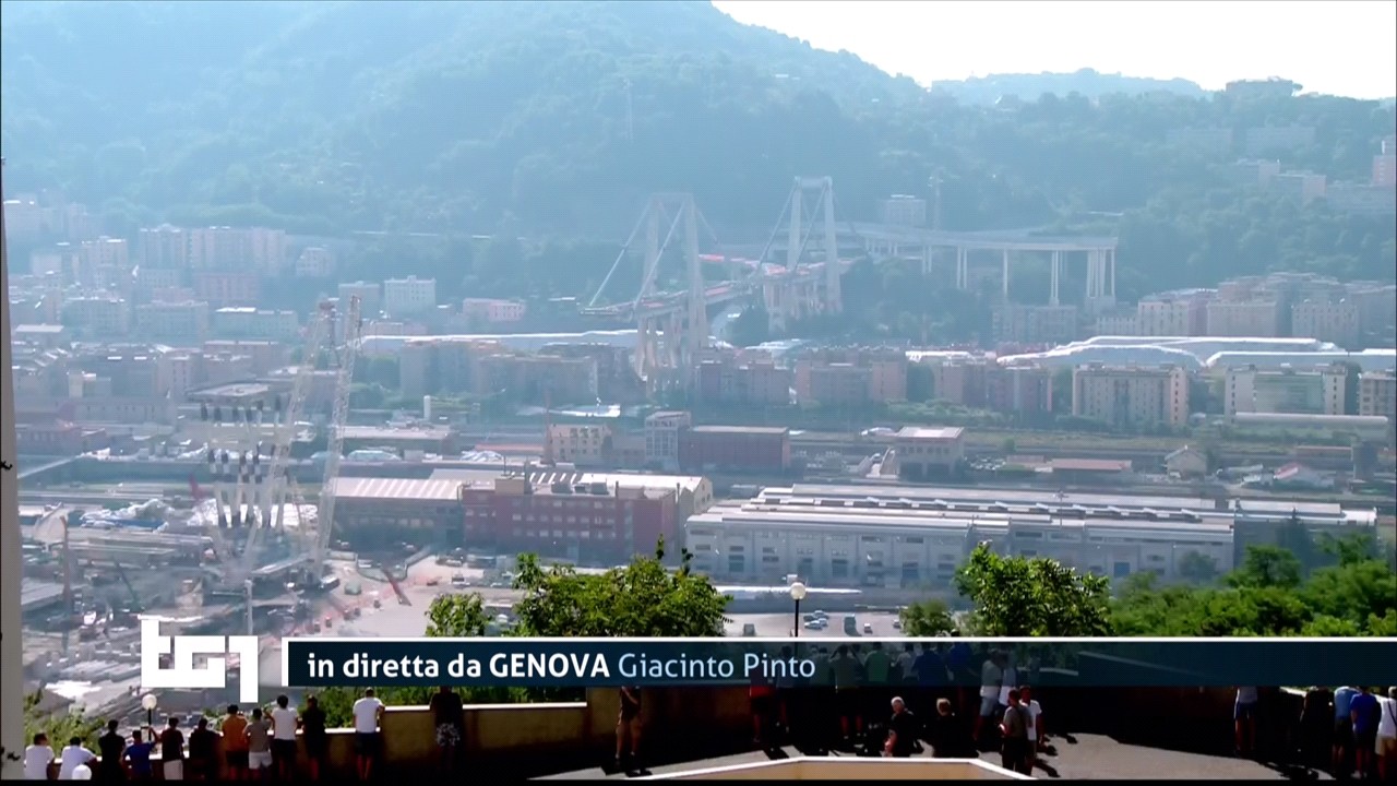 Demolizione del Ponte Morandi in diretta tv