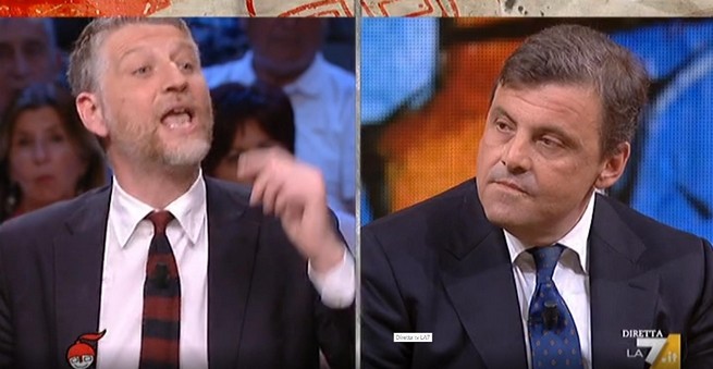 DiMartedì, quasi rissa tra Calenda e Giuli. Floris: “Non siamo al bar”. Poi la stretta di mano (VIDEO)