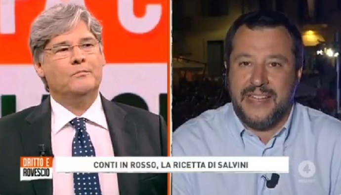 Salvini da Del Debbio quattro volte in un mese. E lo staff del Ministro attacca Piazzapulita